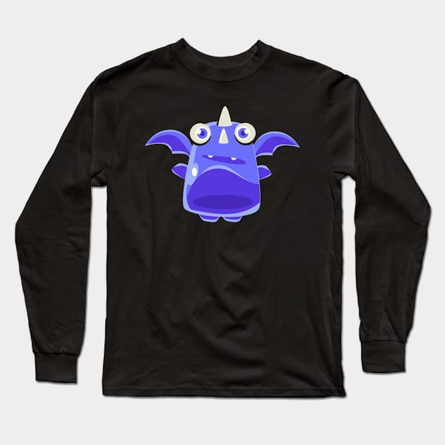 BABY CUTE DRAGON BLUE Long Sleeve T-Shirt by fordartdenim